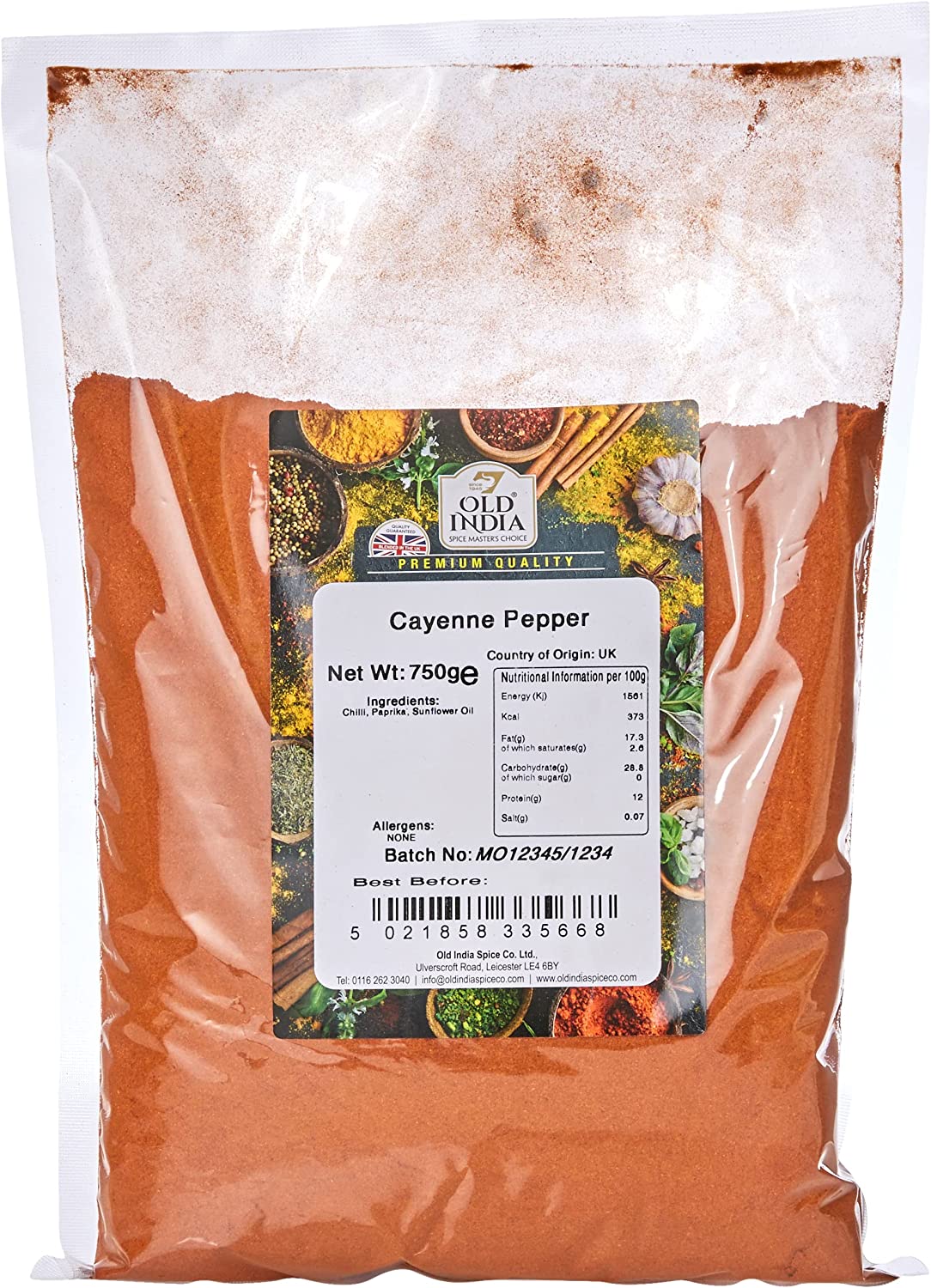 Old India Cayenne Pepper Heat Treated 750g RRP £19.95 CLEARANCE XL £12.
